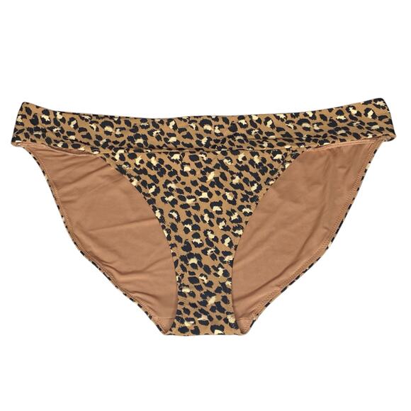 Aerie Banded Bikini Bottom Brown Black Leopard Animal Print Size XXL Mob Wife - Picture 1 of 11